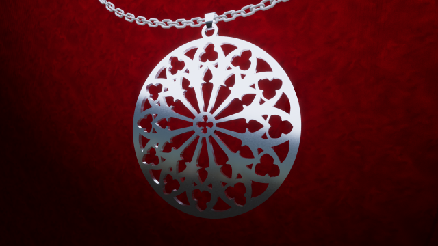 Gothic Pendant for necklace 3Dプリントモデル .c4d .max .obj .3ds .fbx .stl .blend 