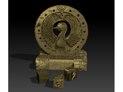 ENDLESS CALENDAR OF THE HEADPIECE TO STAFF OF RA INDIANA JONES 3D Baskı Modeli