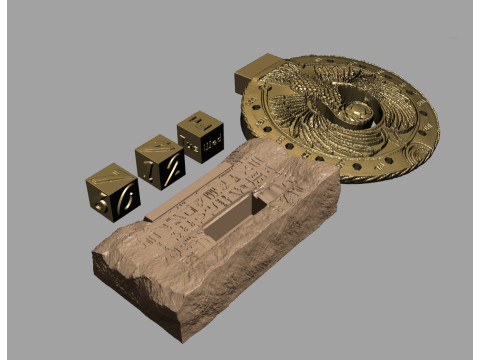 ENDLESS CALENDAR OF THE HEADPIECE TO STAFF OF RA INDIANA JONES 3D Baskı Modeli