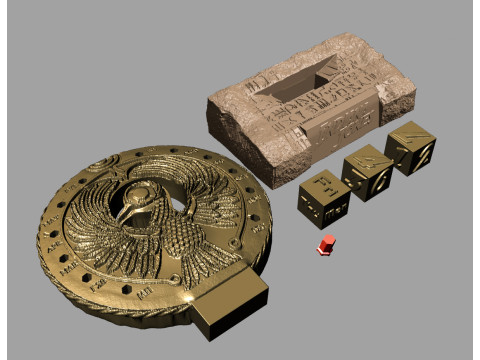 ENDLESS CALENDAR OF THE HEADPIECE TO STAFF OF RA INDIANA JONES 3D Baskı Modeli