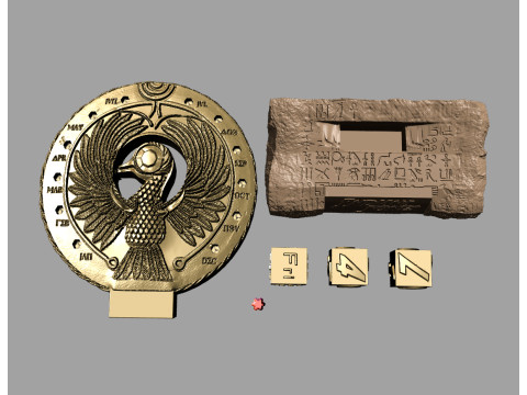 ENDLESS CALENDAR OF THE HEADPIECE TO STAFF OF RA INDIANA JONES 3D Baskı Modeli