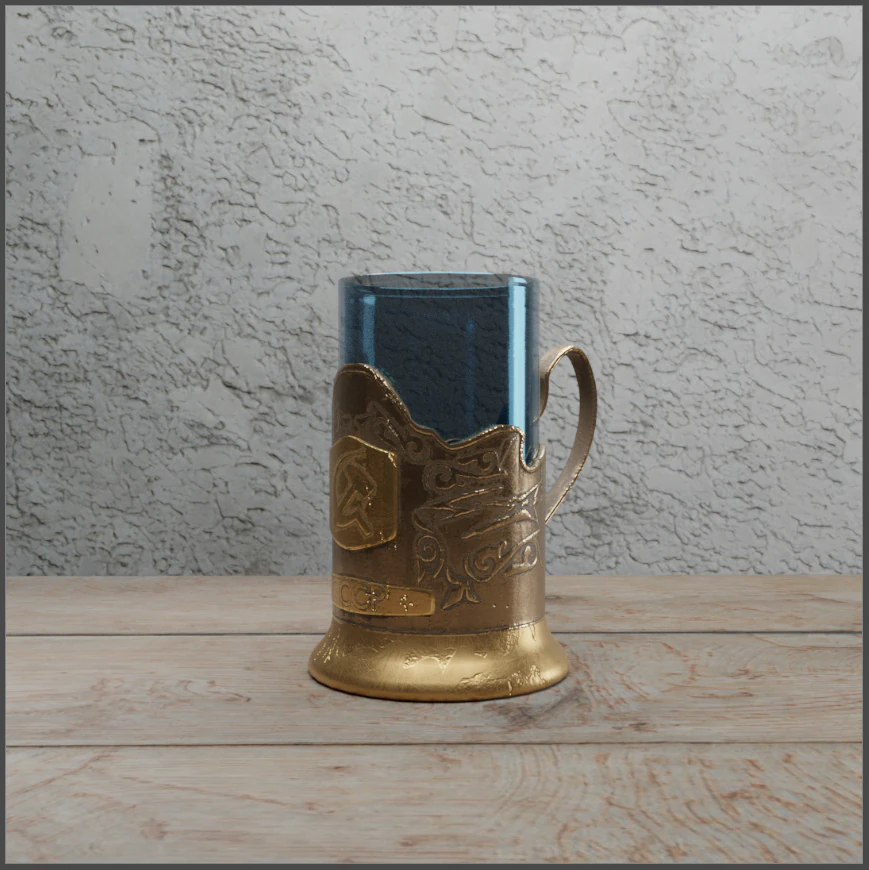 Russian railways cup holder 3D Model .c4d .max .obj .3ds .fbx .stl .blend 