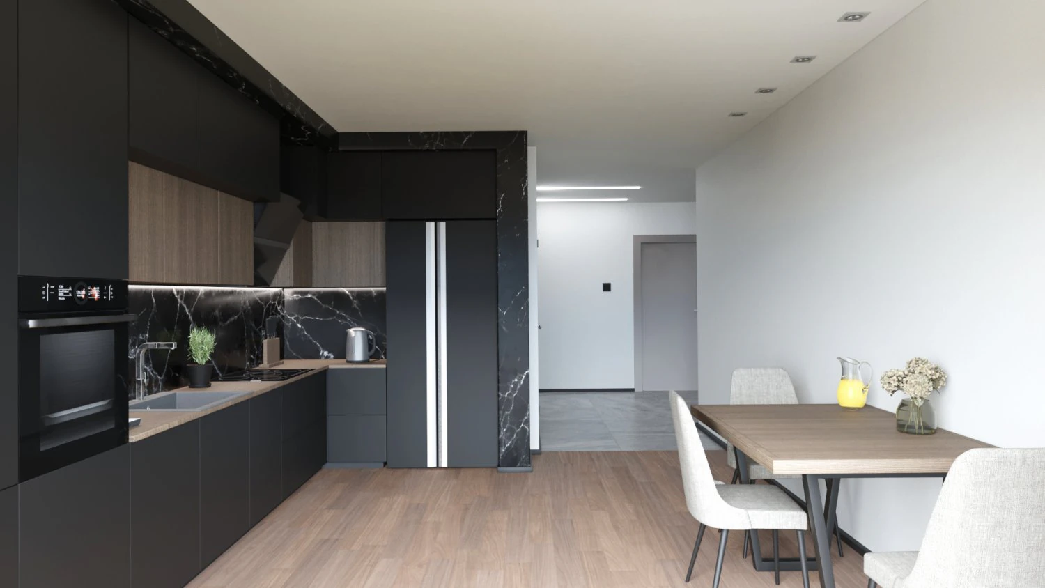 Kitchen modern 3D Model .c4d .max .obj .3ds .fbx .stl .blend 