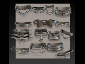 15choker necklace imm brush vlo3 3D Model