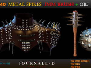 40 metal spikes IMM BRUSH obj Model 3D