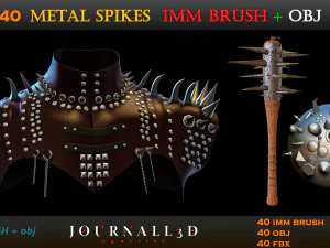 40 metal spikes IMM BRUSH obj 3D Model