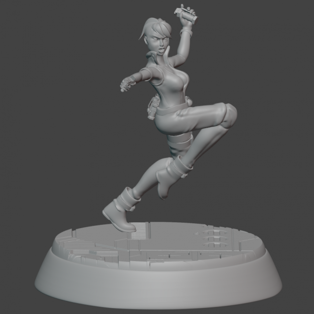 Cyberpunk Female Rebel Yelena 3D printmodel .c4d .max .obj .3ds .fbx .stl .blend 