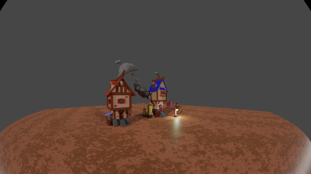 Two houses in the style of the Middle Ages a tavern and a shop with potions 3D 모델 .c4d .max .obj .3ds .fbx .stl .blend