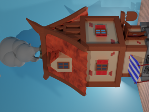 Two houses in the style of the Middle Ages a tavern and a shop with potions 3D 모델