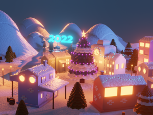 Winter Town Modello 3D