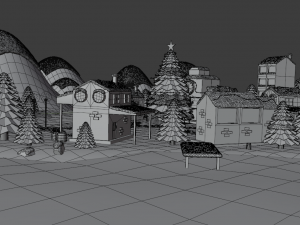Winter Town Modello 3D