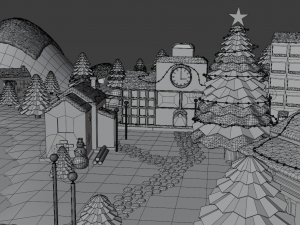 Winter Town Modello 3D