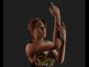 Highly detailed female character 3D Model