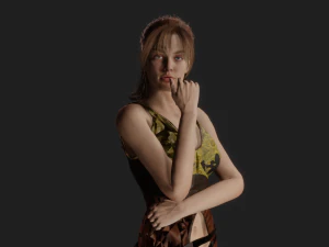 Highly detailed female character 3D Model