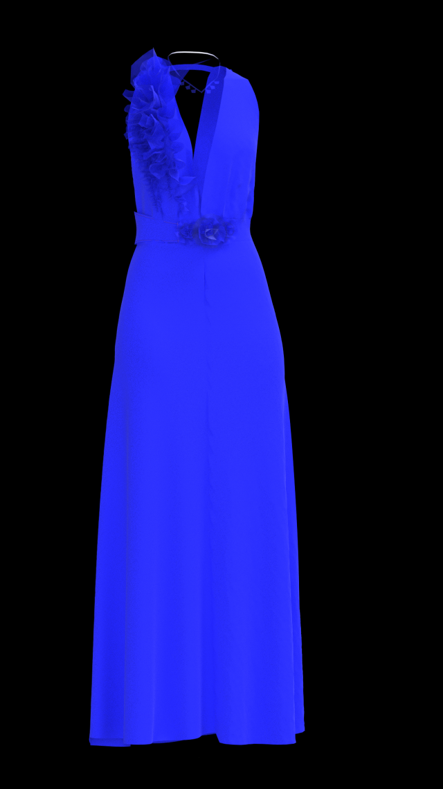 Long dress 3D Model .c4d .max .obj .3ds .fbx .stl .blend 