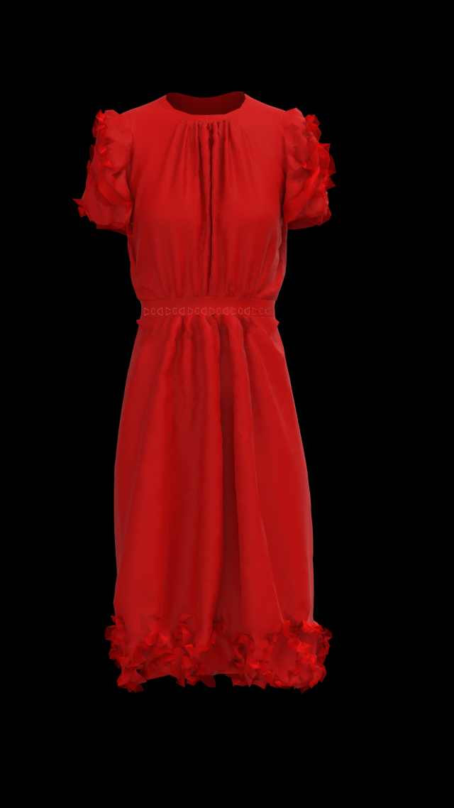 Red dress Modelo 3D .c4d .max .obj .3ds .fbx .stl .blend 