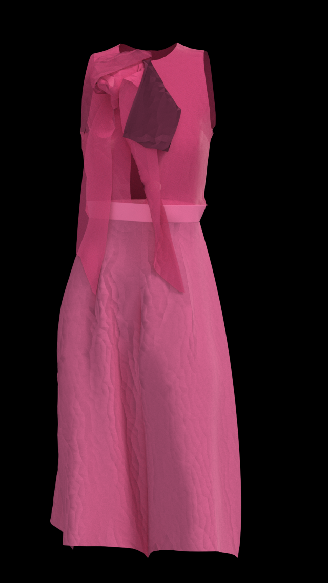 Pink dress 3D Model .c4d .max .obj .3ds .fbx .stl .blend 