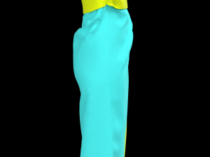 Long dress color Model 3D