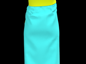 Long dress color Model 3D