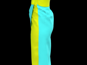 Long dress color Model 3D