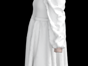 White dress 3D Модель