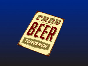 Free beer tomorrow sign 3D Model