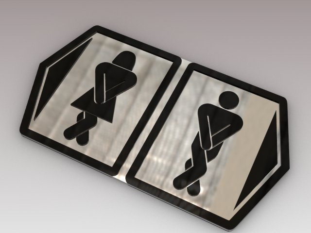 Picto toilet directions 3D-Modell .c4d .max .obj .3ds .fbx .stl .blend 