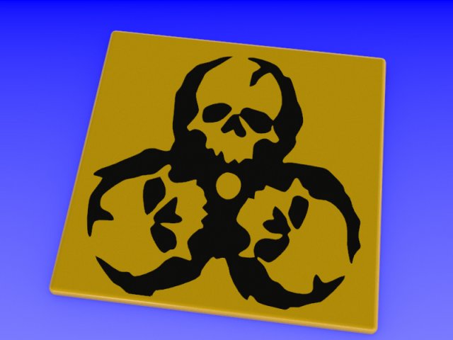 Biohazard sign 3D Модель .c4d .max .obj .3ds .fbx .stl .blend 