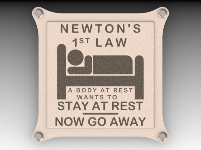 Newtons First Law Sign 3D 모델 .c4d .max .obj .3ds .fbx .stl .blend