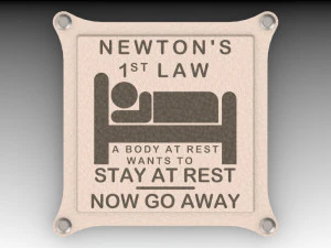 Newtons First Law Sign 3D Model