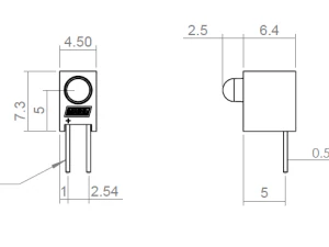 LED Right Angled PCB Mounting 3D Model