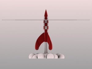 Tintin Moon Rocket Glass Table Top 3Dモデル