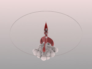 Tintin Moon Rocket Glass Table Top 3Dモデル