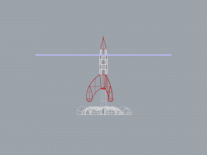 Tintin Moon Rocket Glass Table Top 3Dモデル