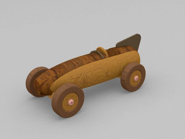 Boy racer wood toy 3D Model .c4d .max .obj .3ds .fbx .stl .blend 