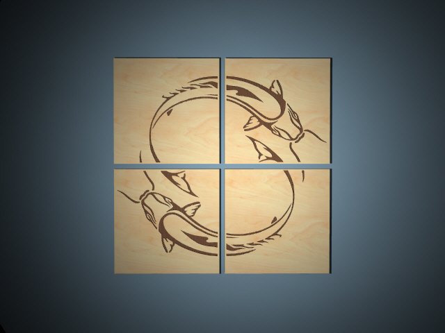 Koi Wall Accent 3D Model .c4d .max .obj .3ds .fbx .stl .blend