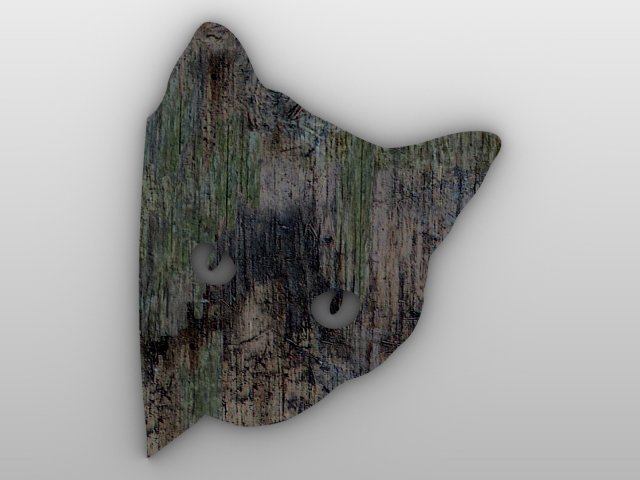Silhouette cat head wall accent Modello 3D .c4d .max .obj .3ds .fbx .stl .blend 