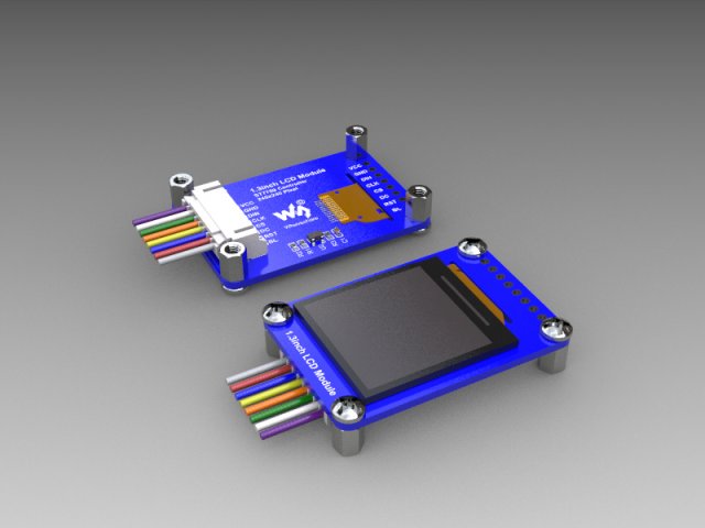 Waveshare 13inch LCD Module ST7789 controller 240x240 pixel CCSS Model 3D .c4d .max .obj .3ds .fbx .stl .blend 