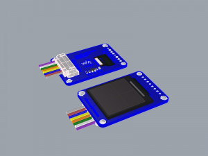 Waveshare 13inch LCD Module ST7789 controller 240x240 pixel CCxx 3D Model