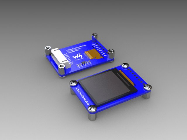 Waveshare 13inch LCD Module ST7789 controller 240x240 pixel xxSS Model 3D .c4d .max .obj .3ds .fbx .stl .blend 