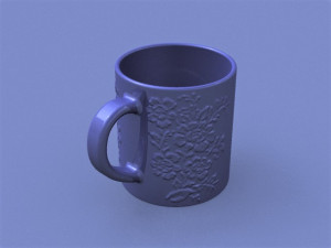 Roses Embossed Coffee Mug 3D Models