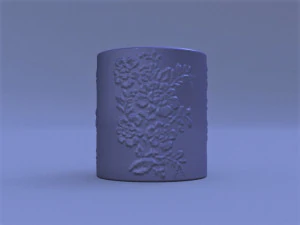 Roses Embossed Coffee Mug 3D Model