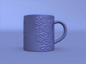 Roses Embossed Coffee Mug 3D Model