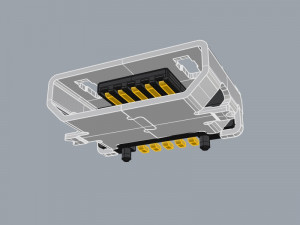 USB Micro B connector 3D Model