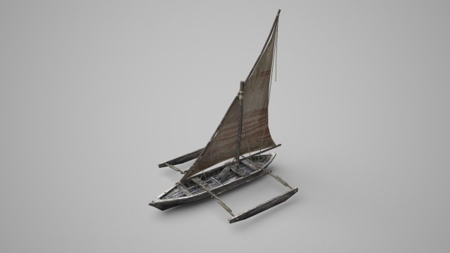 Ancient vessel carrying fishing boats Modelo 3D .c4d .max .obj .3ds .fbx .stl .blend 
