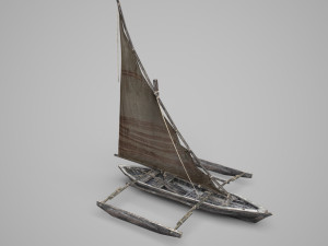 Ancient vessel carrying fishing boats Modelo 3D