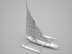 Ancient vessel carrying fishing boats Modelo 3D