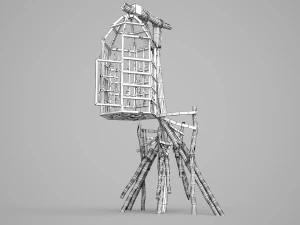 Antica gabbia carceraria Modello 3D