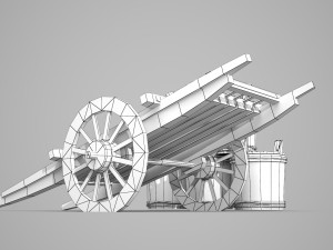 Ancient wooden hand cart Modelo 3D