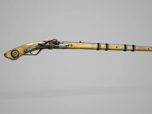 Ancient musket rifle 3D Model
